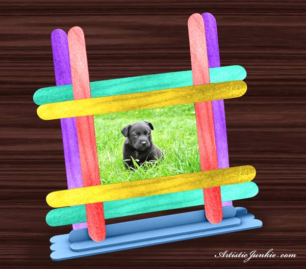 Recycled Craft Popsicle Stick Picture Frame