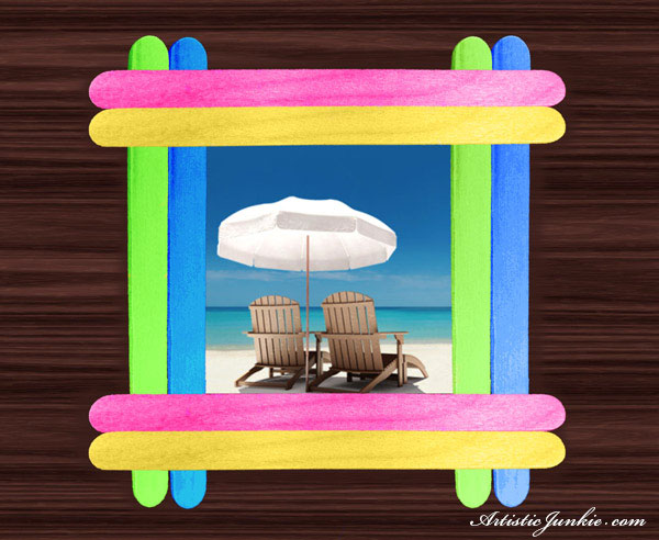 Recycled Craft Popsicle Stick Picture Frame